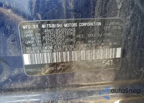 2020 Mitsubishi Outlander Se из США, поврежденный, VIN JA4AD3A30LZ016051